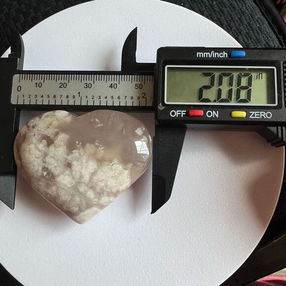 Flower Agate Heart Carving‎ (#4) - Picture 8 of 12